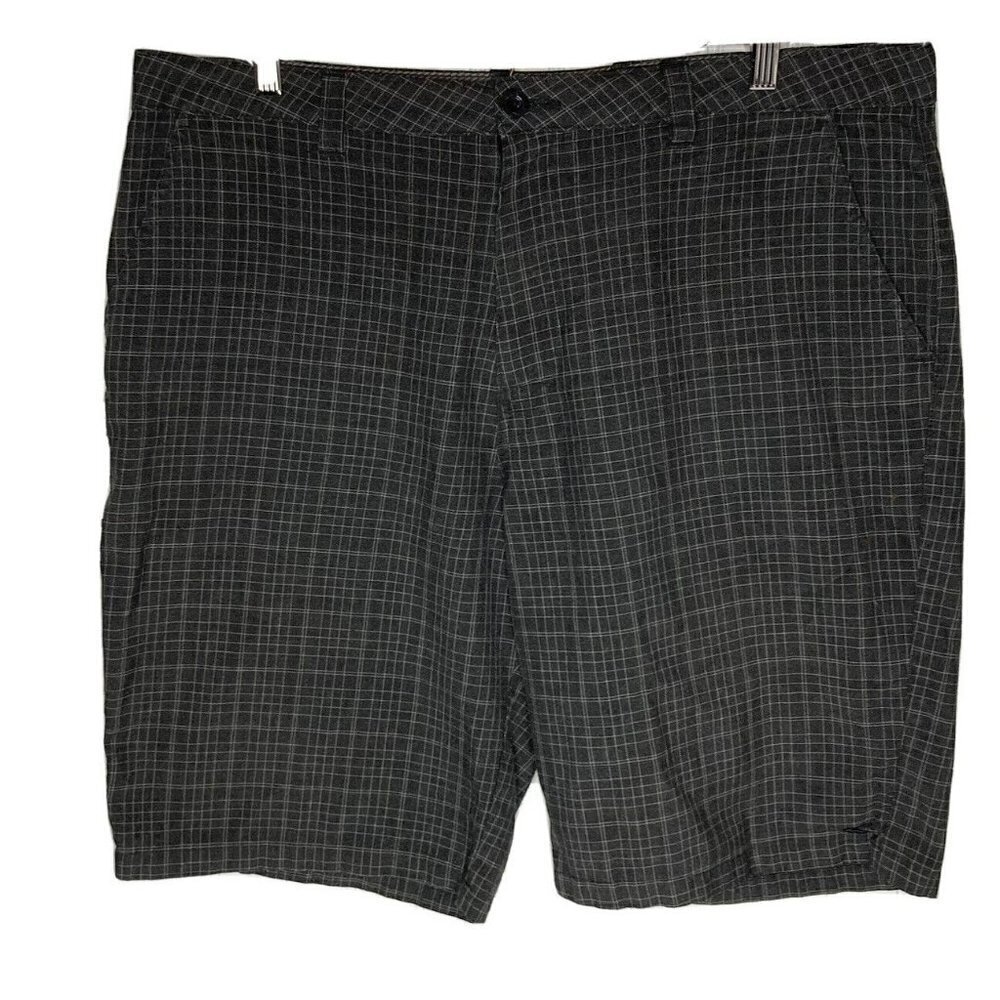 O'Neill Gray Window Pane Plaid Mens 38 Flat Front Casual‎ Bermuda Golf Shorts